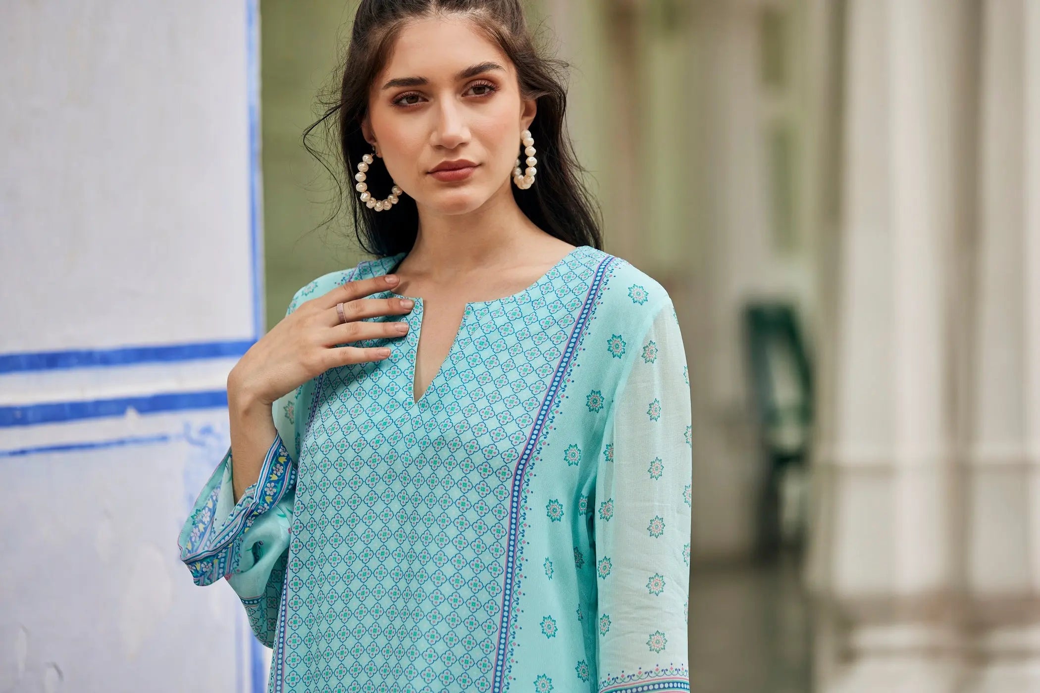 Fuss-Free Sky Blue Top
