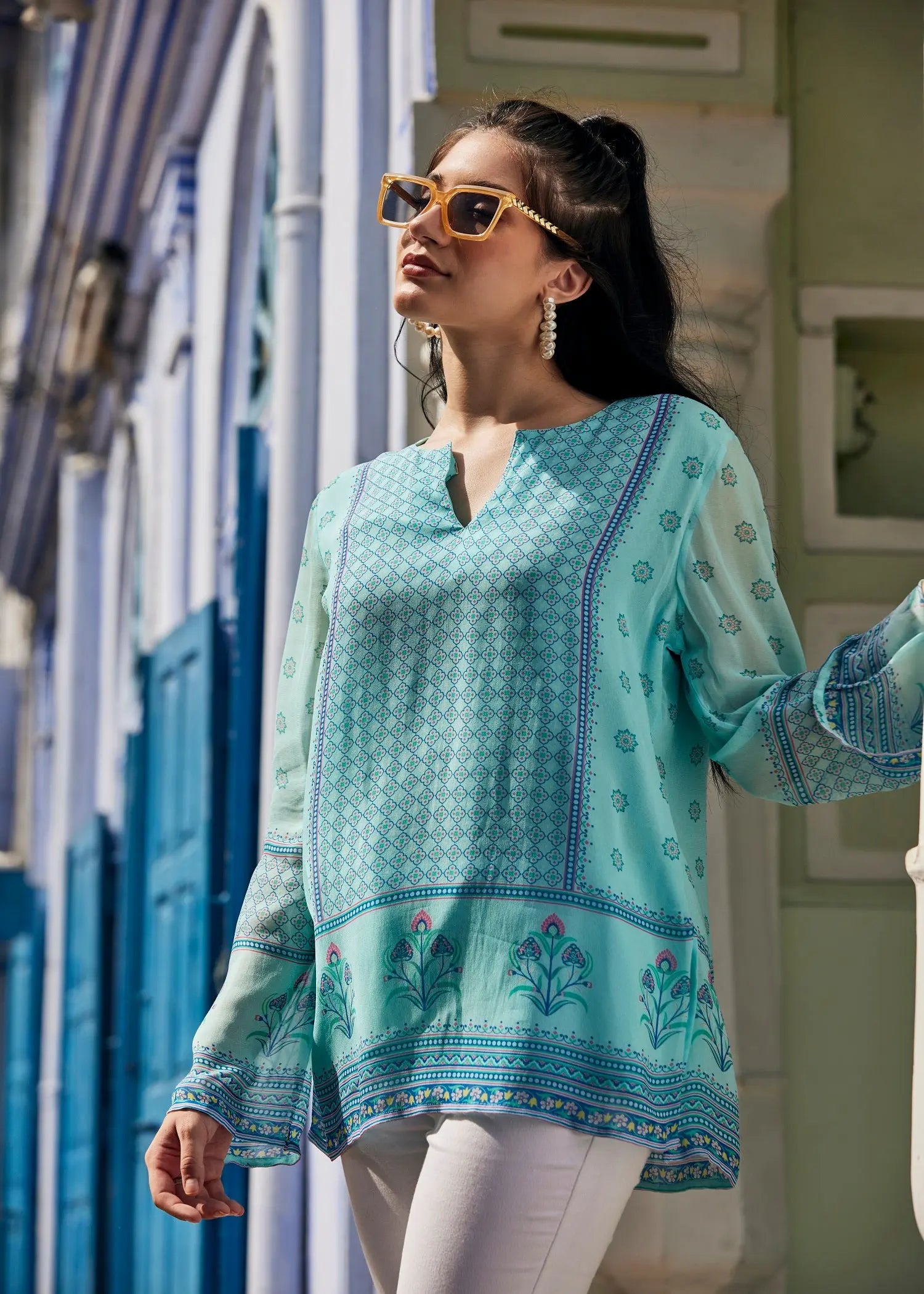 Fuss-Free Sky Blue Top
