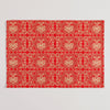 Red & Gold Cotton Table Mat Set of 6