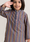 Stripes Brown Cotton Kurta Boy (2 Years to 12 Years)