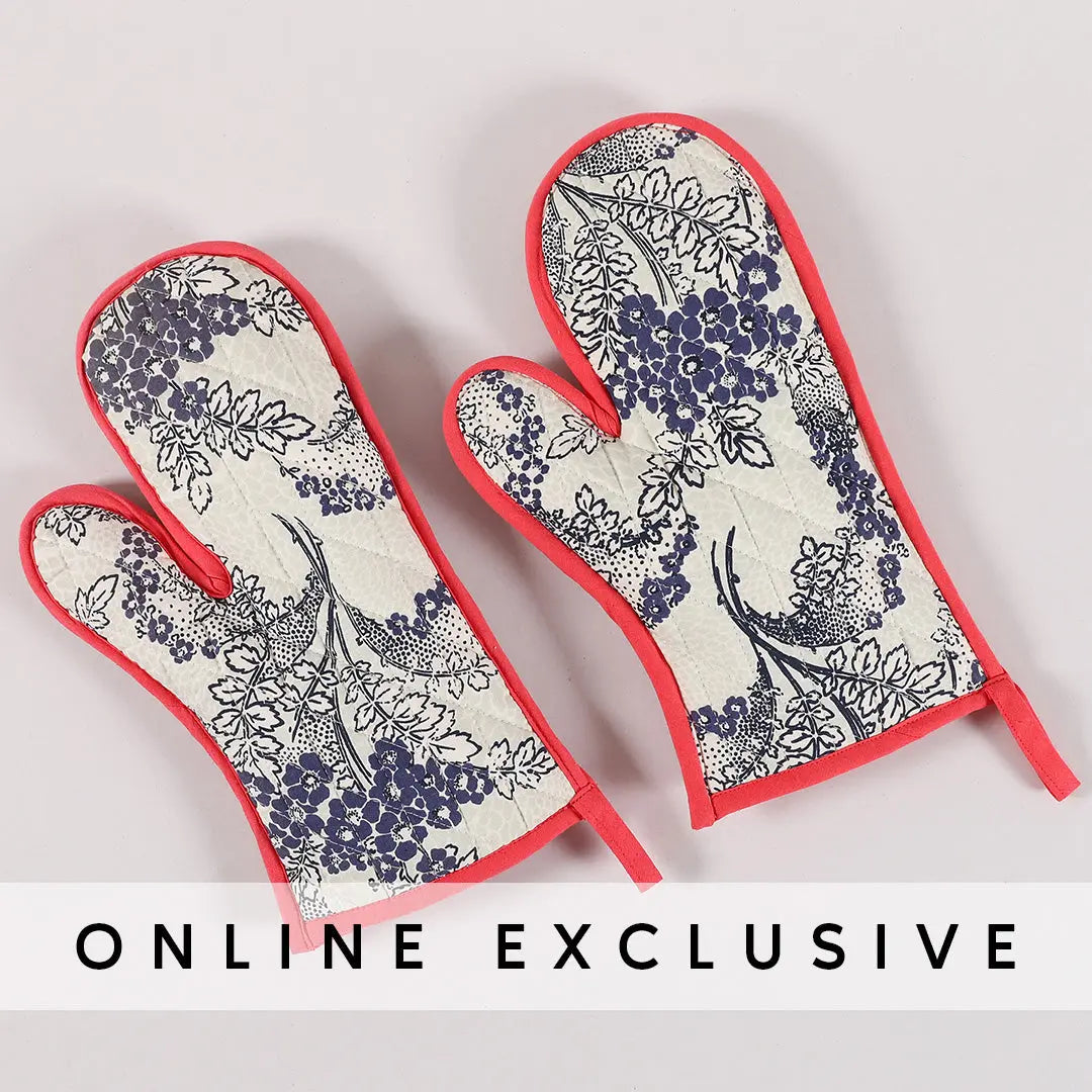 Matilda Blue Cotton Oven Gloves