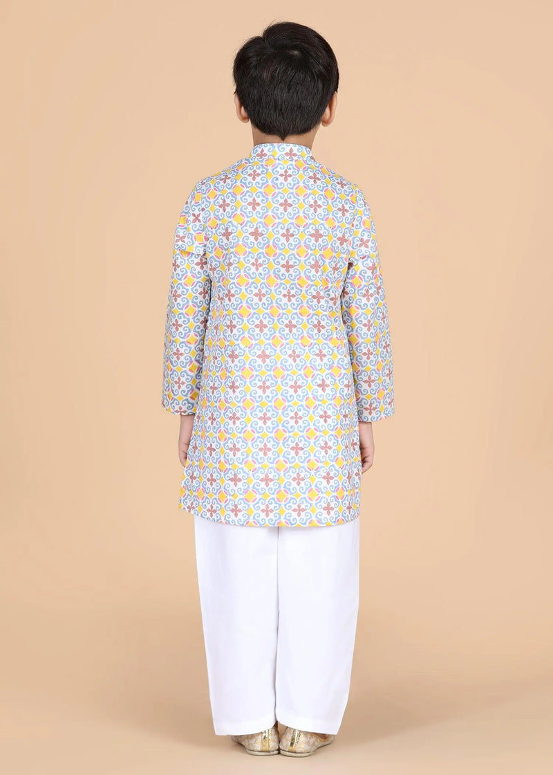 Multi Cotton Full Sleeve Kurta Boys  (2-12 Yrs)