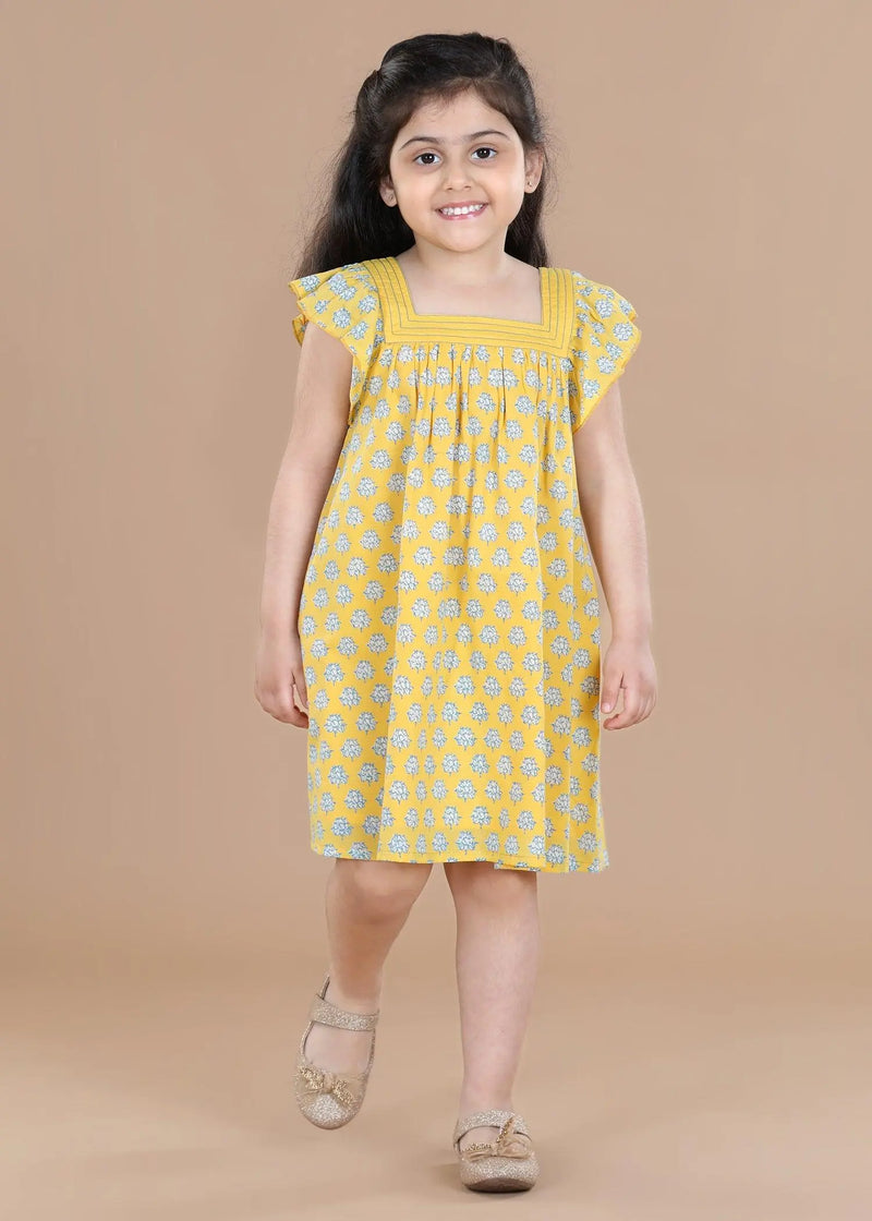Lotus Yellow Scarlett Cotton Dress (2-9 Years)