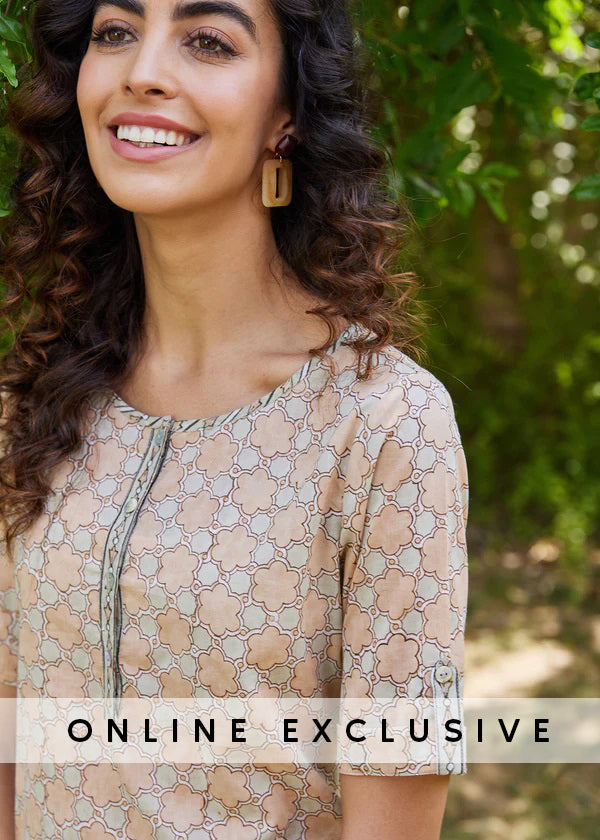 Beige Regular Voile Kurta