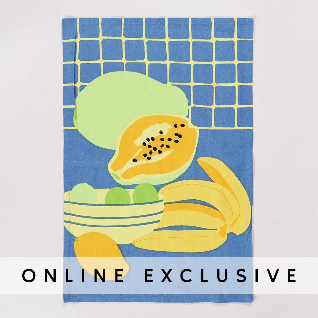 Pear Blue Cotton Kitchen Towel Set of 3
