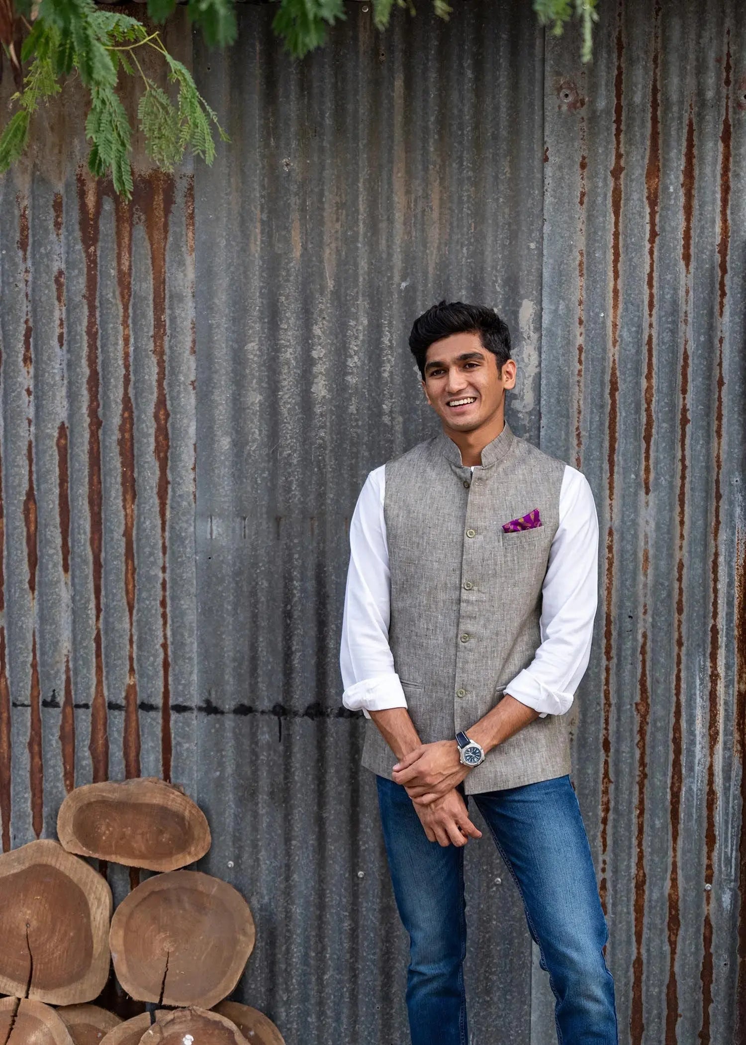 Grey Linen Jacket