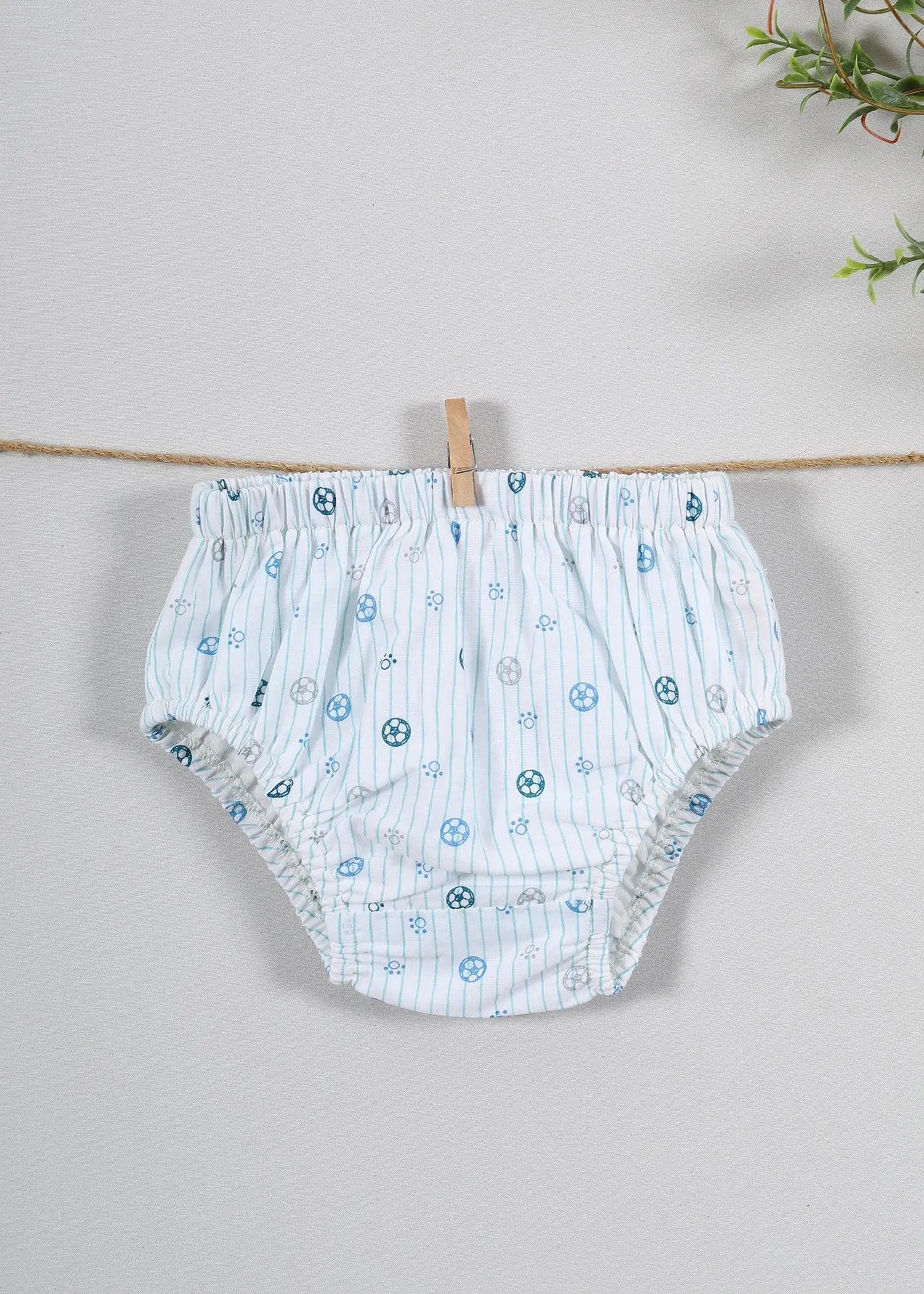 Lazy Dog/Stripes Blue Cotton Brief Set of 2 Baby (0-6 Months)
