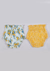 Classic Posy and Leaves Yellow Cotton Bloomer Set of 2 (6-24 Month)