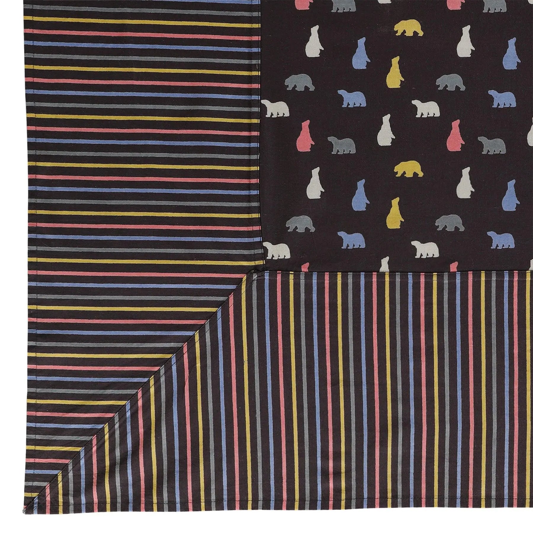 Stripes Brown Cotton Single Bedsheet with Pillow Cover Kids