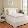 Indo Ikat Beige Hand Screen Print Cotton Bed Sheet with Two Pillow Covers