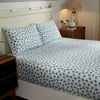 Italian Rose Green 100% Cotton Screen Printed Bedsheet With Two Pillow Covers