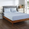 Somya Jaal Blue Screen Print Cotton Bed Sheet with Two Pillow Cover