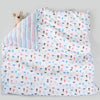 Plush Bear White/Mint Cotton Quilt Cover