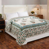 Umeed Jaal Green and Teal Hand Block Print Cotton Dohar