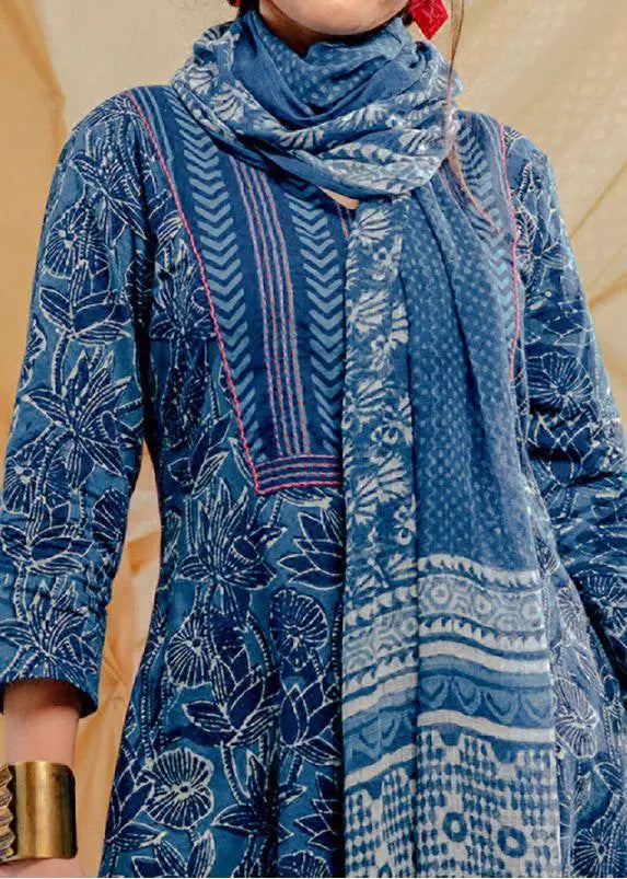 Denim Blue Color Zari Kota Dupatta