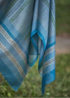 Mineral Blue Chanderi Block Printed Dupatta