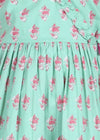 Sanya Petunia Buti Green Cotton Dress Girl (2-9 Years)