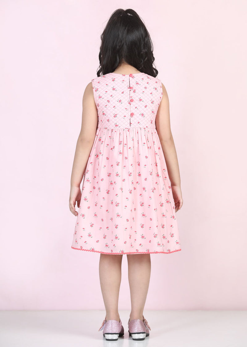 Rosemarry Bloom Pink Cotton Dress Girl (2 to 9 Years)