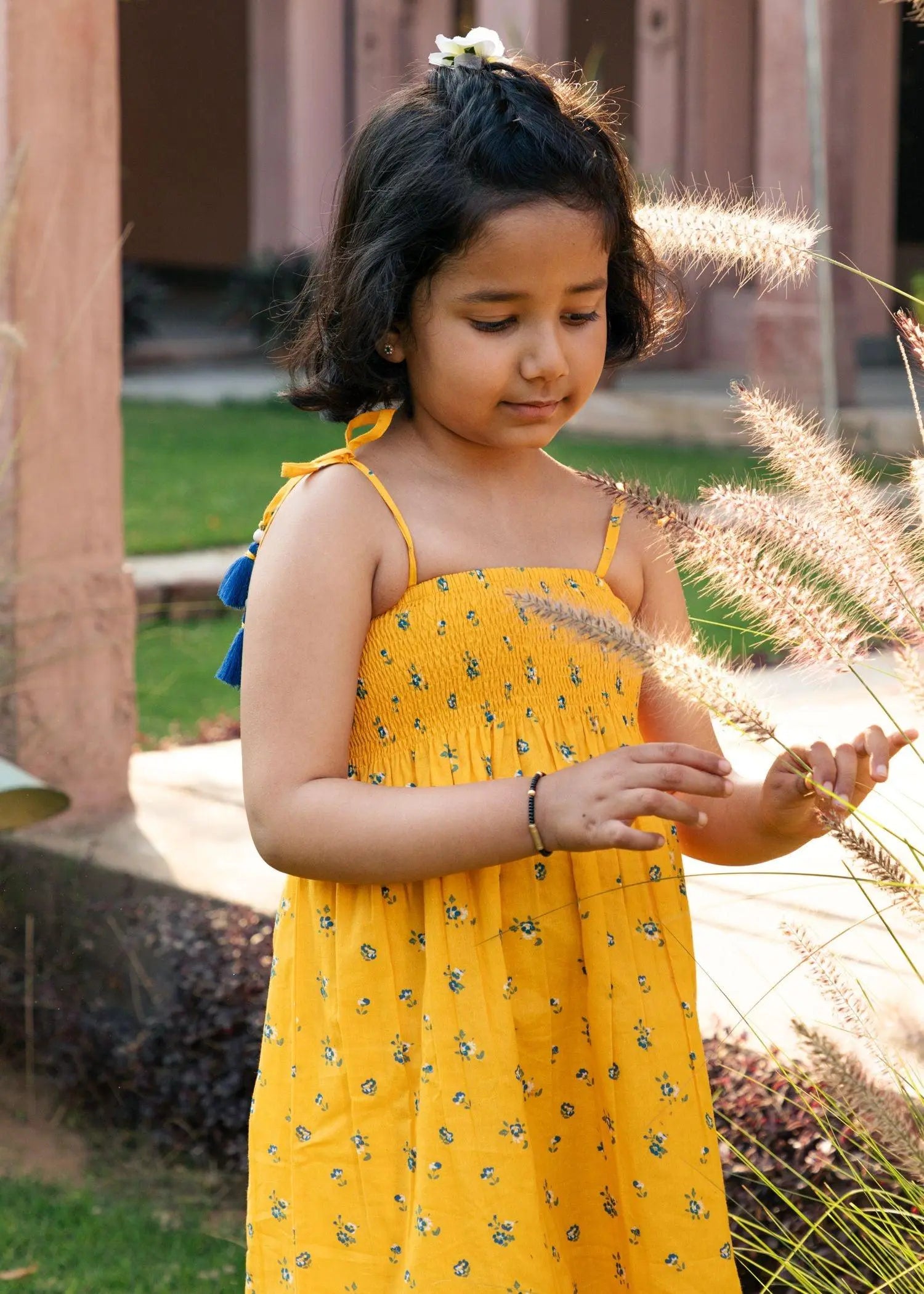 Sunflower Bloom Yellow Cotton Dress Girl (2 to 9 Years)