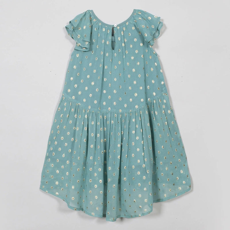 Emily Blue High Low Georgette Dress Girl (2-12 Years)