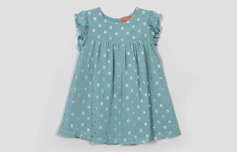 Lurex Blue Georgette Dress Baby Girl (6-24 Month)
