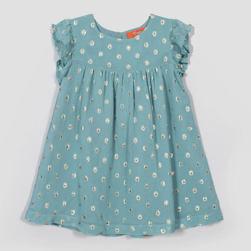 Lurex Blue Georgette Dress Baby Girl (6-24 Month)