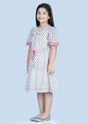Maitri Badam Buti White Cotton Dress Girl (2-9 Years)