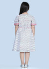 Maitri Badam Buti White Cotton Dress Girl (2-9 Years)