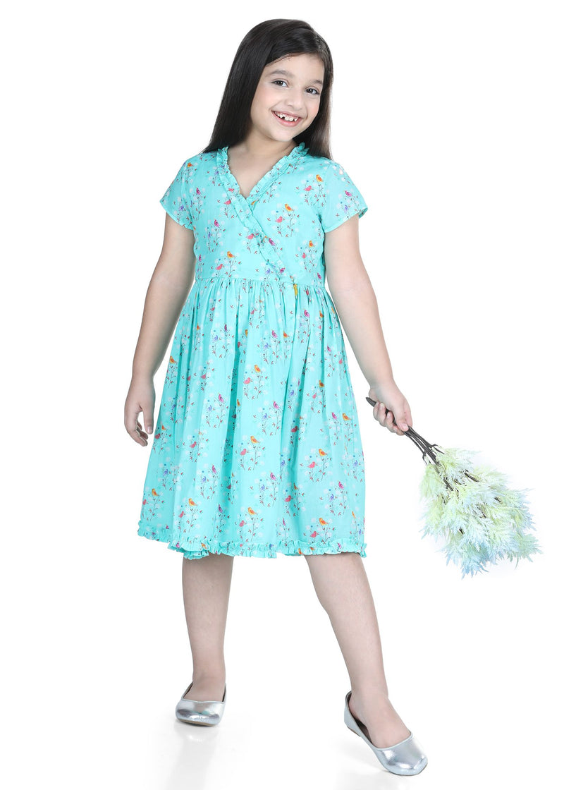 Sejal Aqua Cotton Dress Chidiya (2-9 Years)