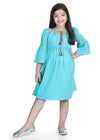 Sachi Teal Cotton Embroidered Dress (2-9 Years)