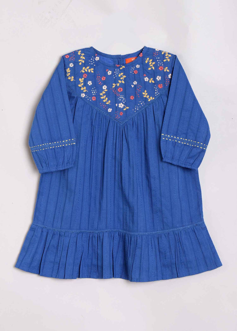 Victoria Embroidered Orange Cotton Dress (6 Month to 9 Years)