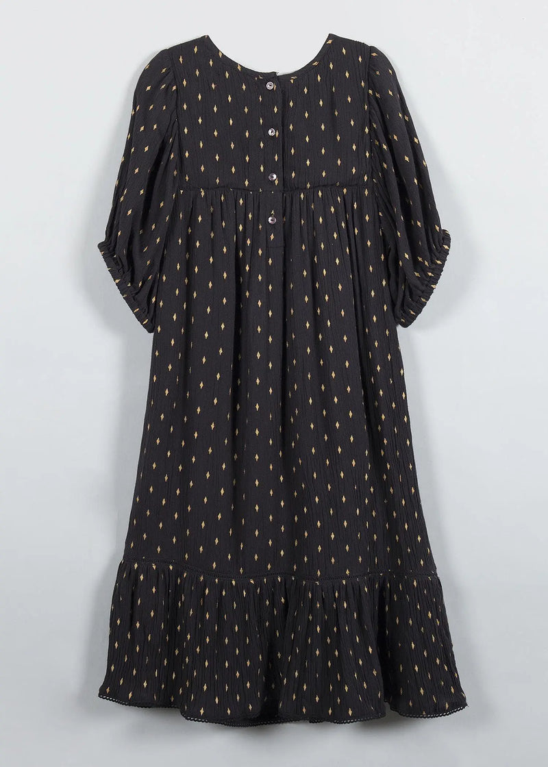 Diamond Black Viscose Dress (2 to 9 Years)