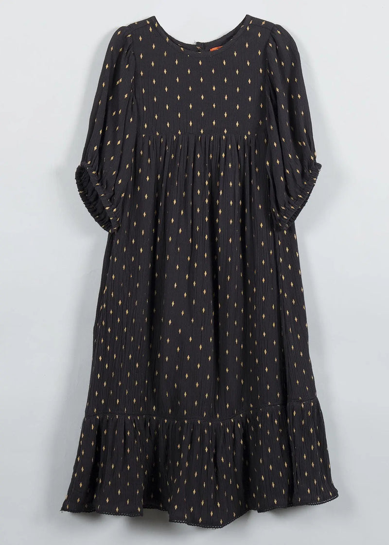 Diamond Black Viscose Dress (2 to 9 Years)