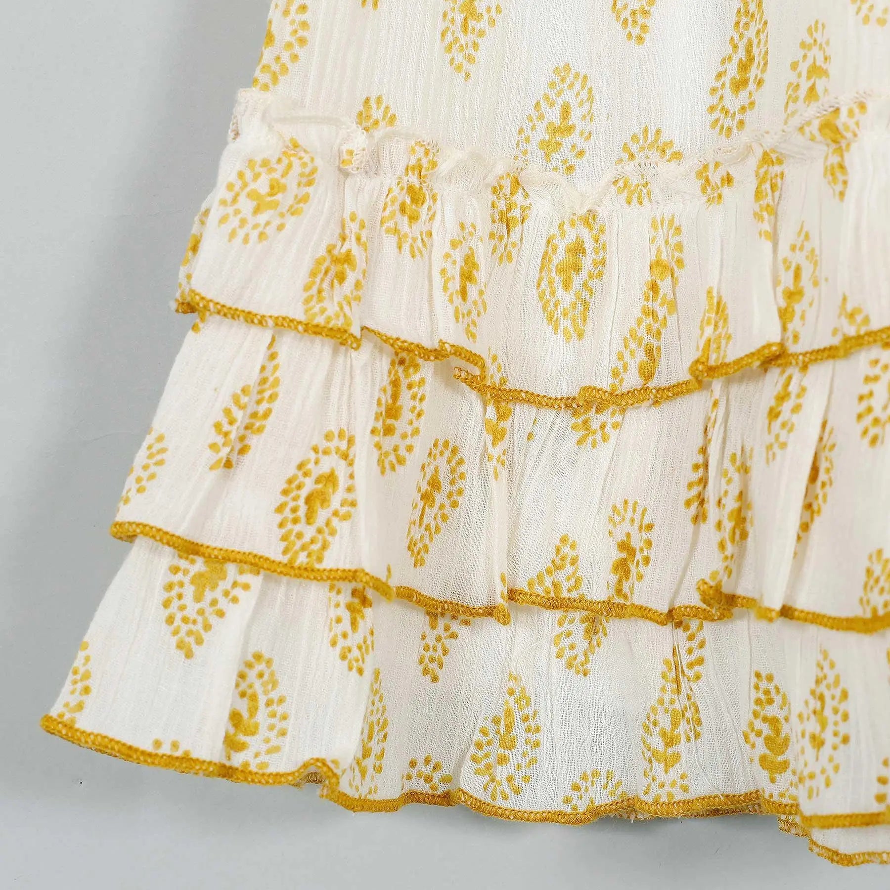 Dahla Yellow Paisley Cotton Crepe Dress Girl (2-9 Years)