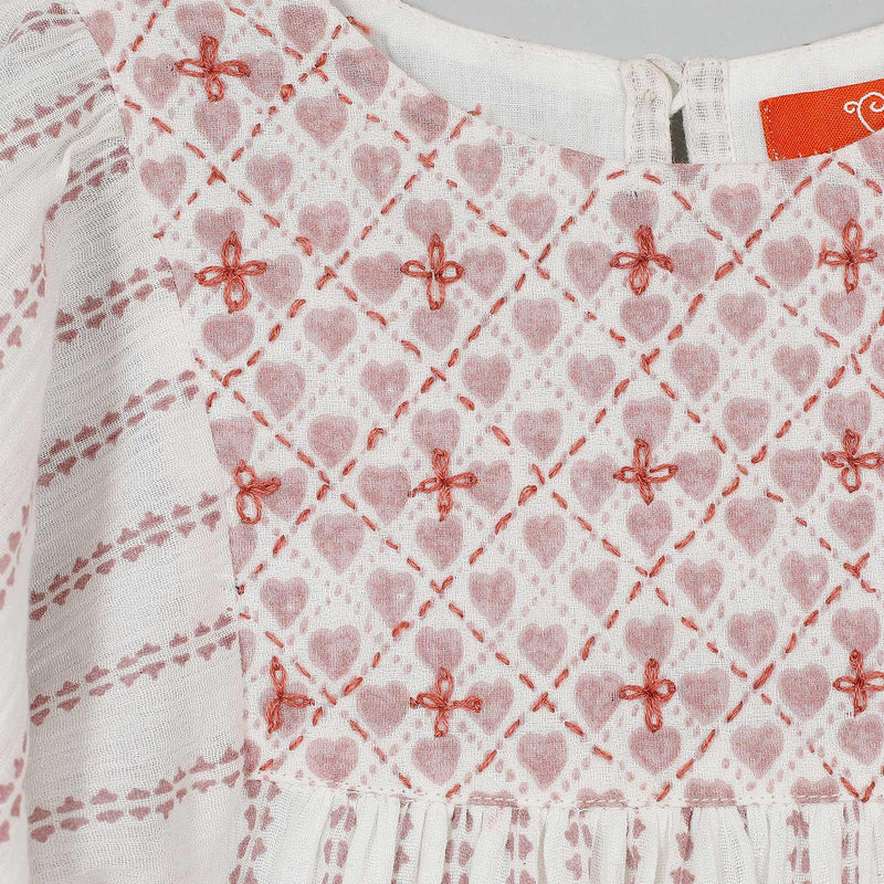 Shimmer White Cotton Dress Girl (2-9 Years)