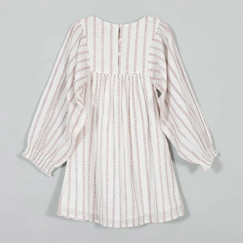 Shimmer White Cotton Dress Girl (2-9 Years)