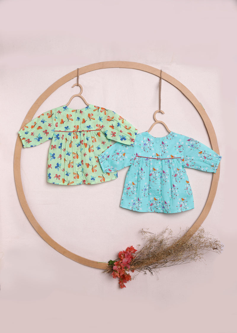 Classic Baby Girl Cotton Dress (Pack Of 2) Chidiya Butterfly (0-6 Months)