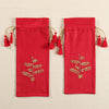 Red Cotton Wine Bottle Cover Set of 2