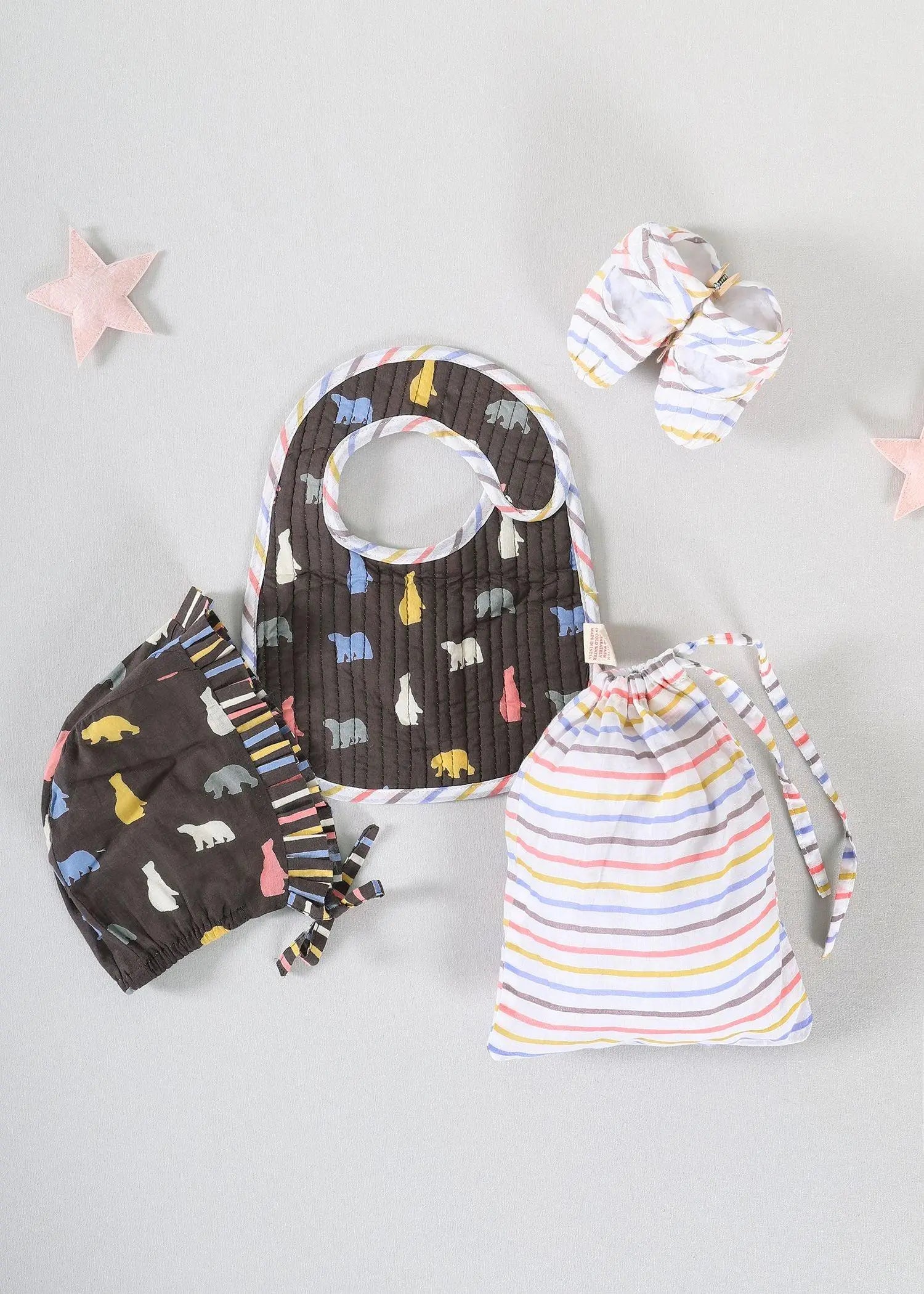Plush Bear Brown Cotton Potli Hamper Baby