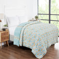 Umang Yellow & Green Hand Block Printed Extra Cotton Quilt