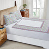 Eva Jaal Blue & Multi Hand Block Printed Cotton Bedsheet with Pillow Covers