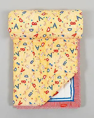 Alphabet Yellow Cotton Quilt Kids