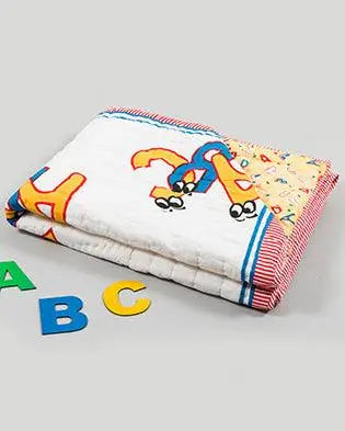 Alphabet Yellow Cotton Quilt Kids