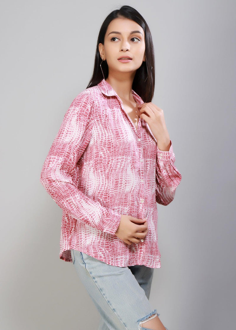 Pink Full Sleeves Women's Shirt