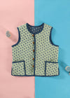 Helia Pista/Blue 100% Cotton Reversible Bundi Jacket Unisex (0-12 Years)