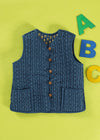 Helia/Bracket Blue 100% Cotton Reversible Bundi Jacket Unisex (0-12 Years)