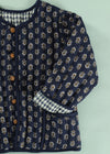Meher/Rhombus Blue & Green 100% Cotton Reversible Coat Unisex (1-12 Years)