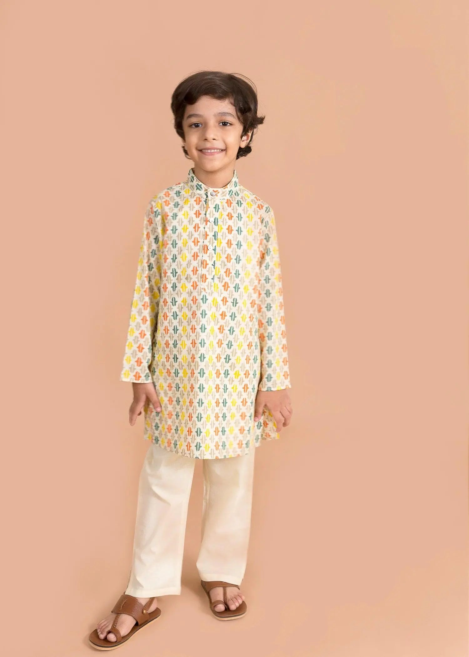 Replica Yellow Cotton Kurta Boy (6 Month to 12 Years)