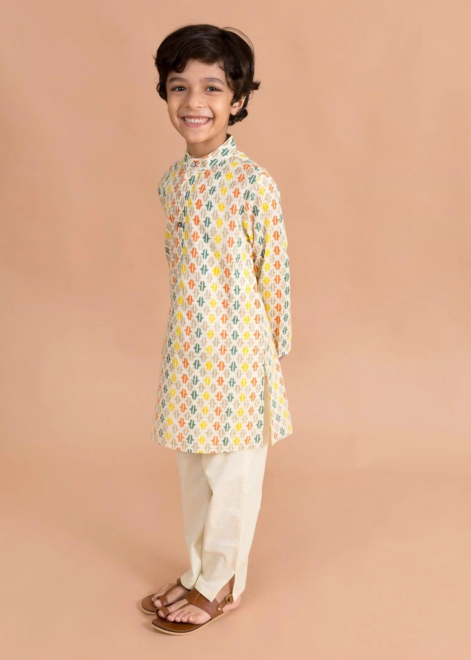Replica Yellow Cotton Kurta Boy (6 Month to 12 Years)