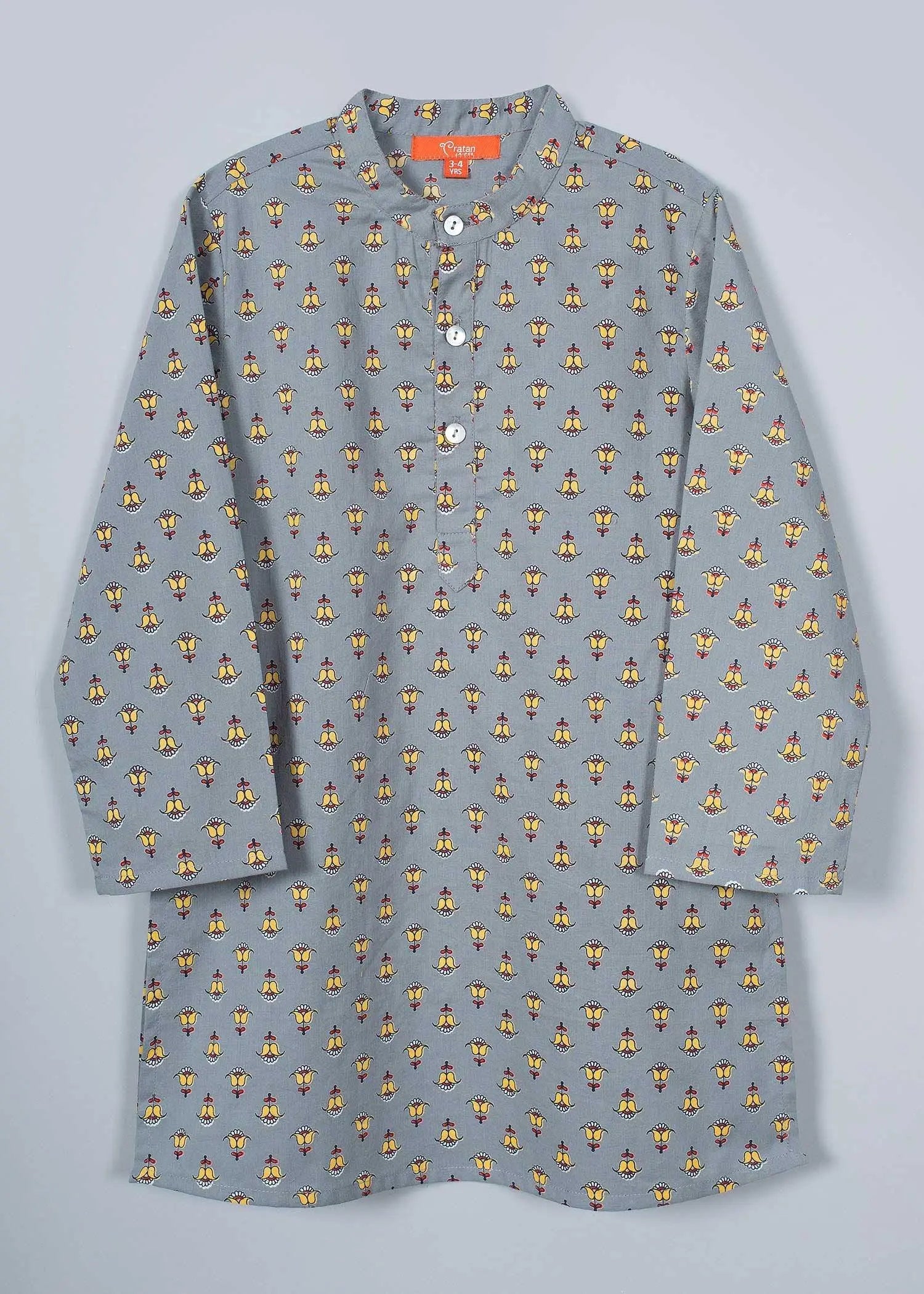Tara Grey Cotton Kurta Boy (6 Month to 12 Years)